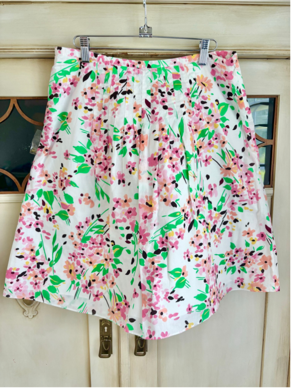 EUC Talbots Vintage 100% Cotton Poplin Floral Skirt | Sz 12 Petite